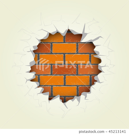 round hole in the brick wall 45213141