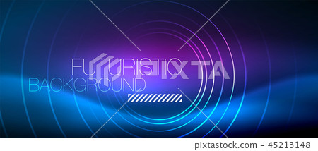 Neon glowing circles background 45213148