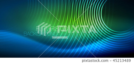 Neon glowing circles background 45213489