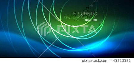Neon glowing circles background 45213521