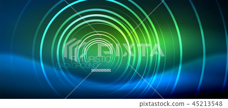 Neon glowing circles background 45213548