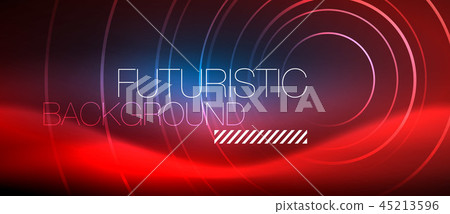 Neon glowing circles background 45213596