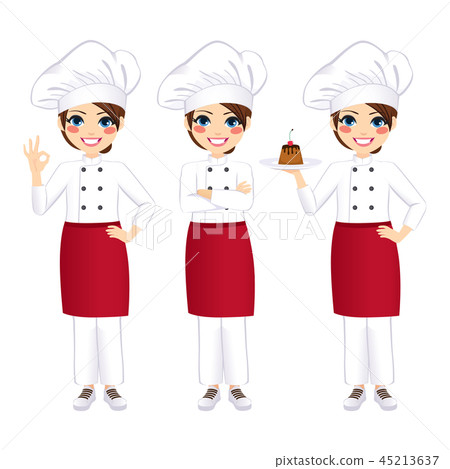 Professional Female Chef Standing Professional Female Chef Standing 45213637