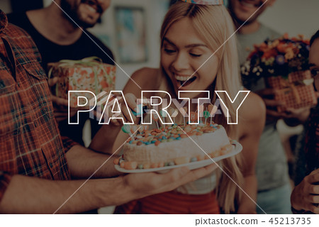 Birthday Cake. Candles. Great Mood. Flowers . Birthday Cake. Candles. Great Mood. Flowers . 45213735