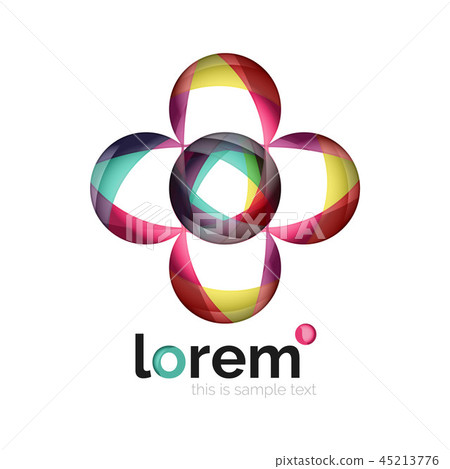 Abstract geometric design logo made of flowing elements Abstract geometric design logo made of flowing elements 45213776