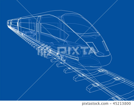 Modern speed train concept. Vector Modern speed train concept. Vector 45213800