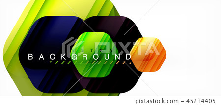 Glossy color hexagons modern composition background, shiny glass design Glossy color hexagons modern composition background, shiny glass design 45214405