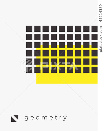 Universal trend poster. Linear geometric shapes set with halftone elements Universal trend poster. Linear geometric shapes set with halftone elements 45214589