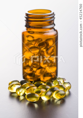 Omega 3 gel capsules. 45214760