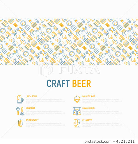 Craft beer concept with thin line icons 45215211