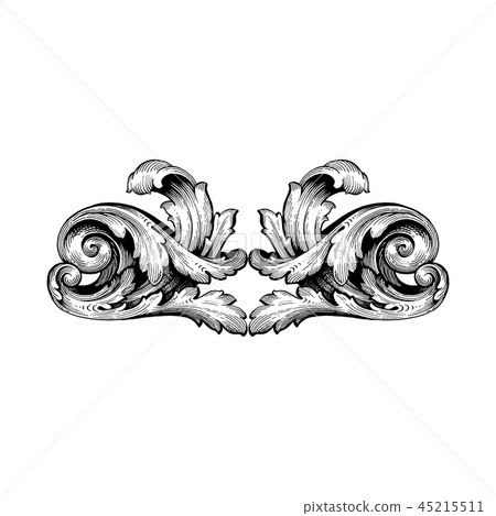 Vector baroque of vintage elements for design. Vector baroque of vintage elements for design. 45215511