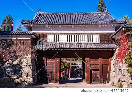 《Nagano Prefecture》Ueda Castle Ruins Park Higashitoraguchi Tower Gate Autumn 45215622