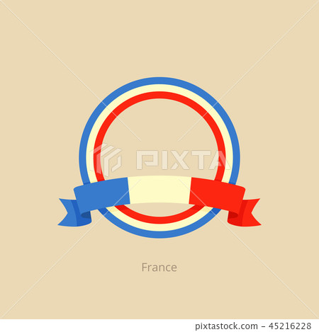 Ribbon and circle with flag of France Ribbon and circle with flag of France 45216228