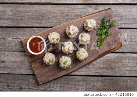 Georgian dumplings khinkali 45216810