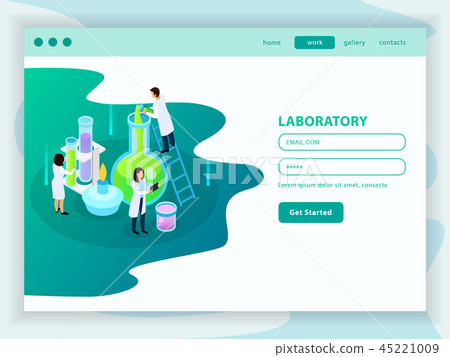 Vaccines Development Isometric Web Page 45221009
