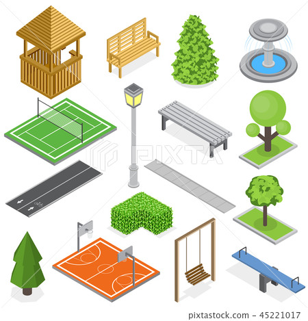 City Park Infrastructure Isometric Set 45221017