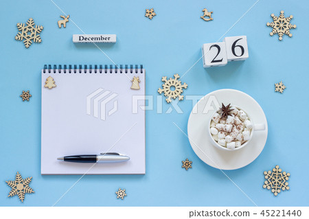 calendar December 26 cup cocoa marshmallow notepad 45221440