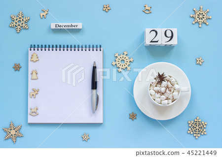 calendar December 29 cup cocoa marshmallow notepad calendar December 29 cup cocoa marshmallow notepad 45221449