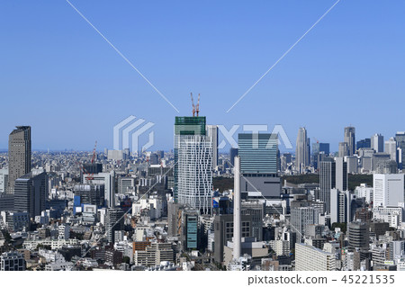 在日本的東京都市風景我想看澀谷的高層建築物 在日本的東京都市風景我想看澀谷的高層建築物 45221535
