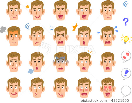 20 Types Of Expressions For Young Men Caucasian Stock