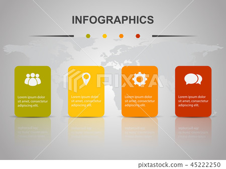 Infographic design template with four rectangles - Stock Illustration ...
