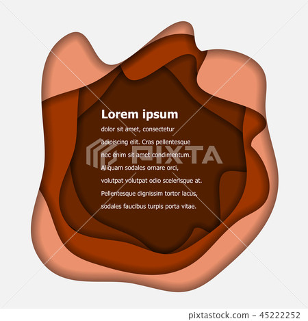 Abstract brown paper cut background with banners  45222252