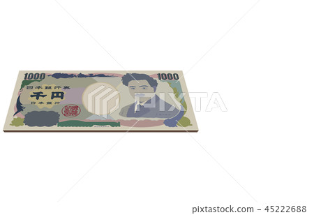 日元1000日元鈔票對角線表 45222688