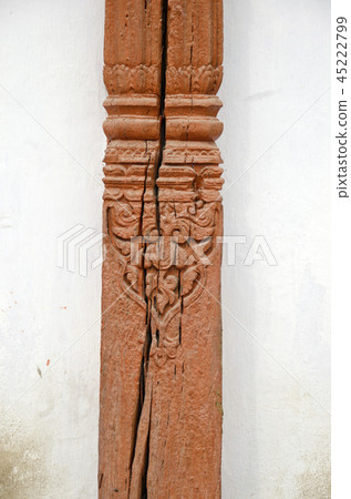 ancient carved wood fragment in Katmandu, Nepal ancient carved wood fragment in Katmandu, Nepal 45222799