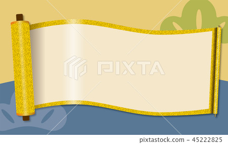 Illustration material: Shimmering scrolls|Solid, yellow, with background|Scroll book, scroll bound book, scroll Illustration material: Shimmering scrolls|Solid, yellow, with background|Scroll book, scroll bound book, scroll 45222825