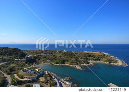Aerial view near Tateyama City Sakisaki Lighthouse Aerial view near Tateyama City Sakisaki Lighthouse 45223349