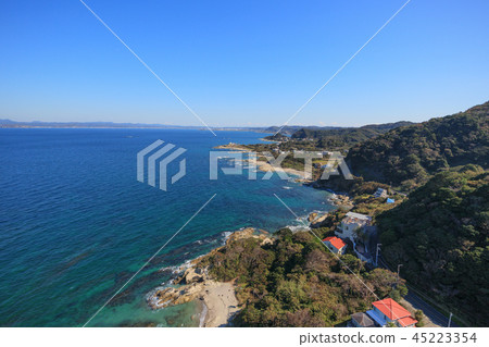 Aerial view near Tateyama City Sakisaki Lighthouse 45223354