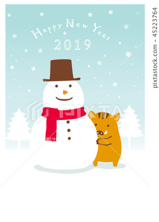 New Year's card 25 Snowman 45223764