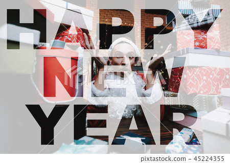 Manager In Santa Claus Costume. New Year's Eve. 45224355