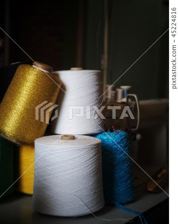 colourful yarns as materials for weaving process colourful yarns as materials for weaving process 45224816