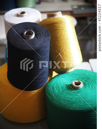 colourful yarns as materials for weaving process 45224817