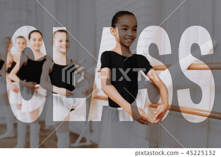 Ballet Hands Position Practicing near the Bar. 45225132