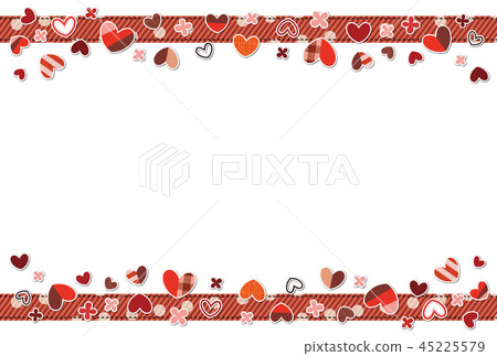 Colorful Heart Frame Line Postcard Background Material Brown 45225579