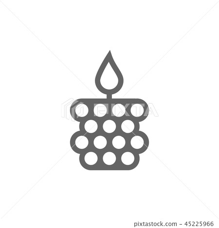Simple wax candle line icon. Symbol and sign illustration design. Isolated on white background Simple wax candle line icon. Symbol and sign illustration design. Isolated on white background 45225966