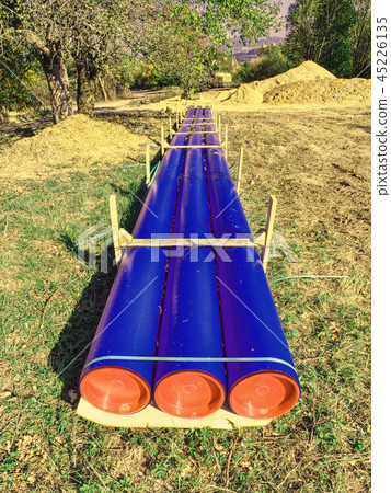 Plastic tubes ready for city water supply system 45226135