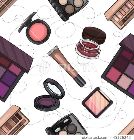 Seamless pattern of sketch set makeup products Seamless pattern of sketch set makeup products 45226243