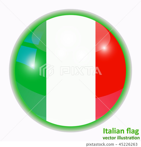 Button with flag of Italy. Vector. 45226263