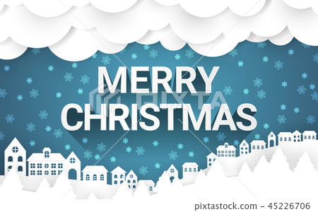 Merry Christmas winter season paper art concept. 45226706