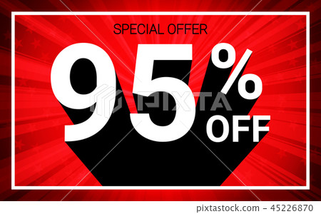 95% OFF Sale White color 3D text on red background 45226870