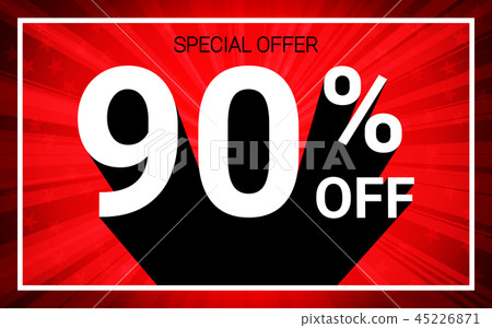 90% OFF Sale White color 3D text on red background 45226871