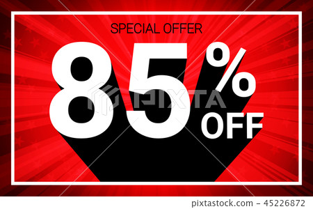 85% OFF Sale White color 3D text on red background 85% OFF Sale White color 3D text on red background 45226872