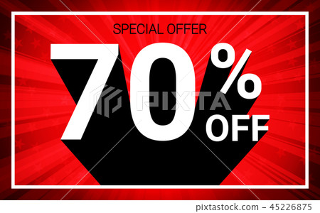 70% OFF Sale White color 3D text on red background 45226875
