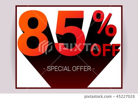 85% OFF Sale Red color 3D text on white background 45227028
