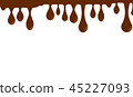 Dark chocolate drops isolated on white background. 45227093