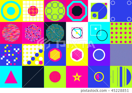 Geometric figures collection. Universal Vector colorful individu 45228851