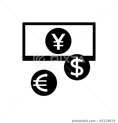 貨幣兌換/銀行標記/指導標誌（象形圖） 45229619